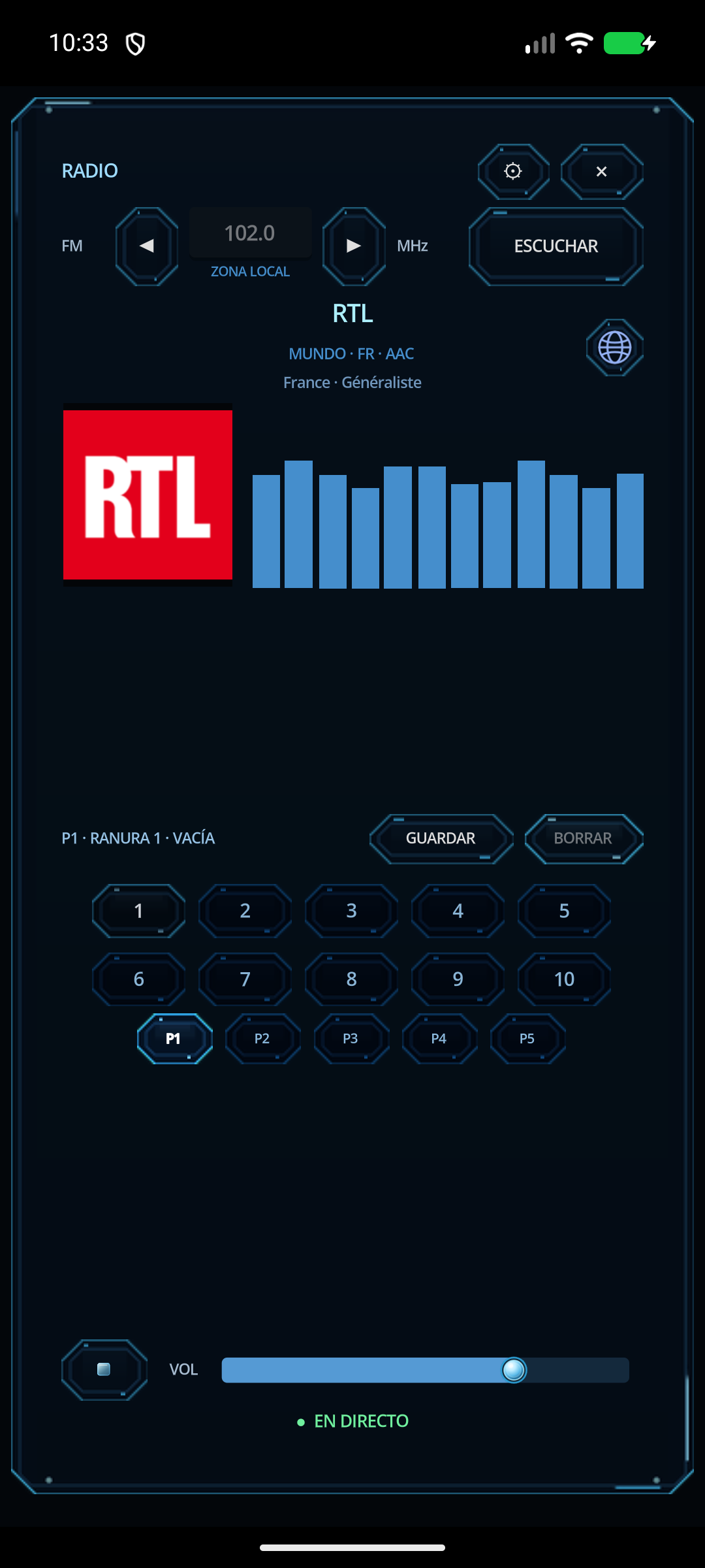 Captura de Daimantium Radio funcionando en Android